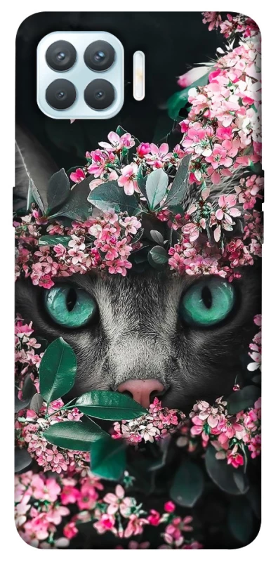 Чехол на Oppo F17 Pro Кот в цветах фото 1 из 1