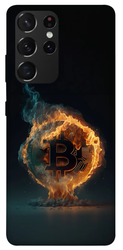 Чехол на Samsung Galaxy S21 Ultra Fire Bitcoin фото 1 из 1