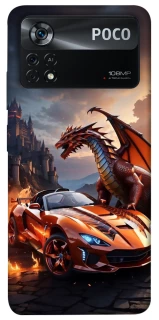 Чохол на Xiaomi Poco X4 Pro 5G Сar and dragon фото 1 з 1