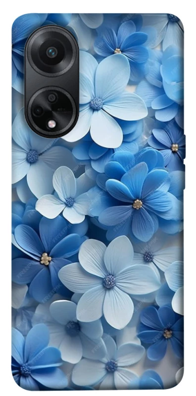 Чехол на Oppo A58 4G Синие цветы фото 1 из 1