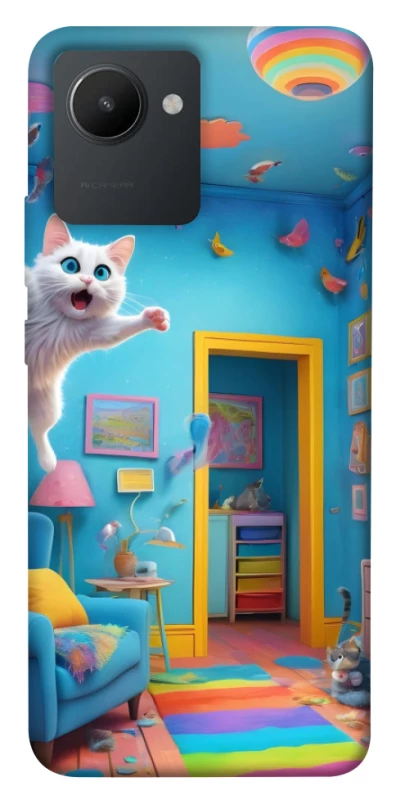 Чехол на Realme C30 crazy cat фото 1 из 1