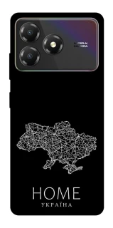 Чохол на ZTE Blade A36 Ukraine black map фото 1 з 1