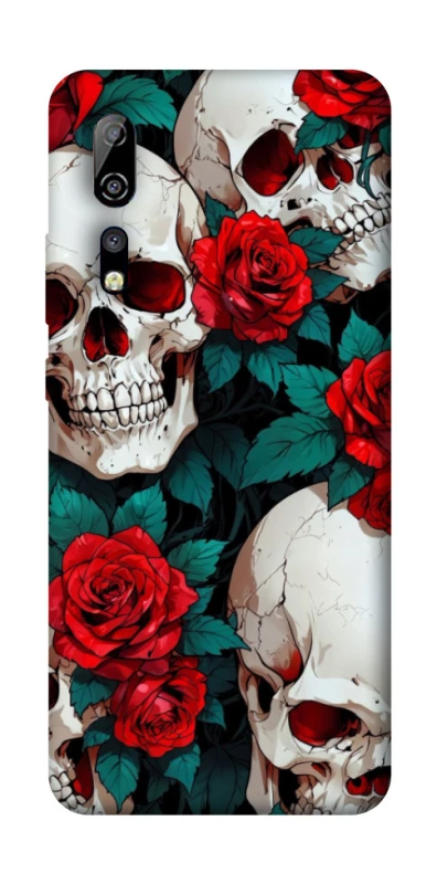 Чохол на ZTE Axon 10 Pro skull and rose фото 1 з 1