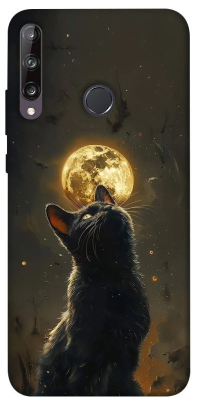 Чохол на Huawei P40 Lite E Кіт під місяцем v2 фото 1 з 1