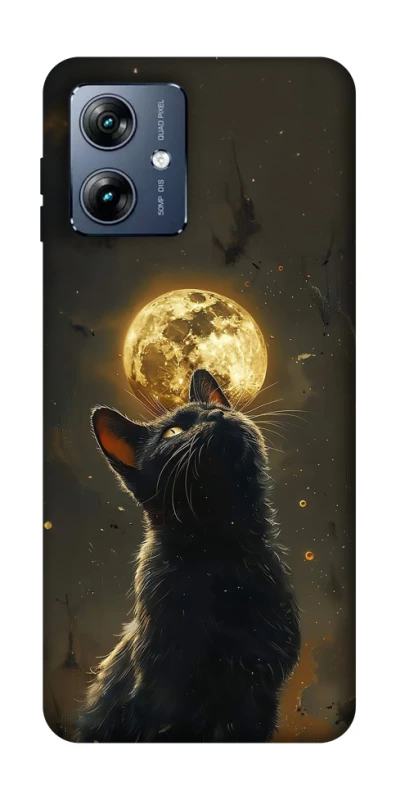 Чохол на Motorola Moto G54 Power Кіт під місяцем v2 фото 1 з 1