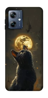Чохол на Motorola Moto G54 Power Кіт під місяцем v2 фото 1 з 1
