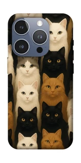 Чохол на Apple iPhone 16 Pro Colorful Cat Collage фото 1 Чохол на Apple iPhone 16 Pro Colorful Cat Collage фото 1 з 1