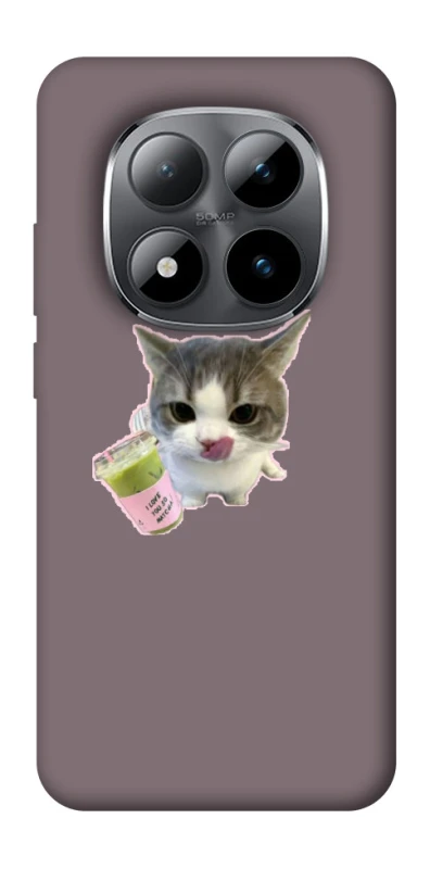 Чехол на Xiaomi Redmi Note 15 Pro 5G cat matcha фото 1 из 1