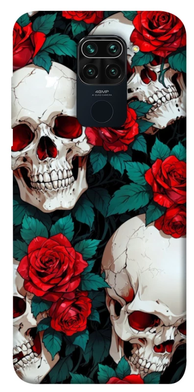 Чохол на Xiaomi Redmi Note 9 / Redmi 10X skull and rose фото 1 з 1