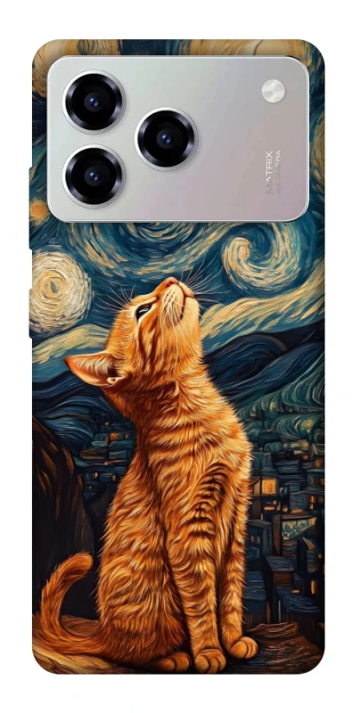 Чохол на ZTE Blade A76 van gogh cat фото 1 з 1