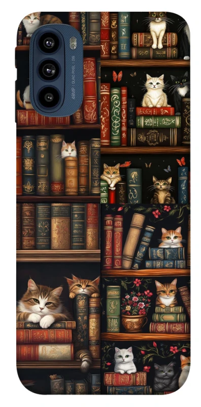 Чохол на Motorola Moto G41 Cats & Books фото 1 з 1