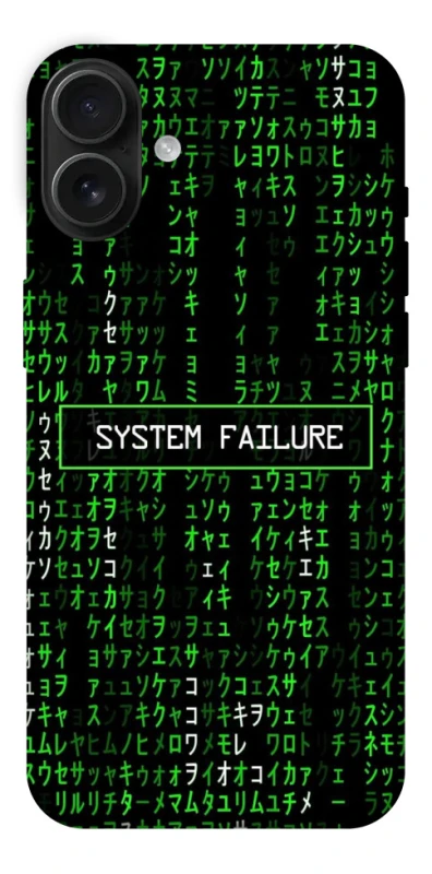 Чехол на Apple iPhone 16 Plus Matrix system failure фото 1 Чехол на Apple iPhone 16 Plus Matrix system failure фото 1 из 1