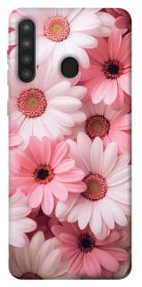 Чехол на Samsung Galaxy A21 Розовые цветы v2 фото 1 из 1