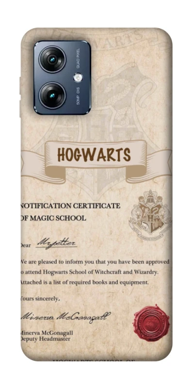 Чехол на Motorola Moto G54 Power The Hogwarts acceptance letter фото 1 из 1