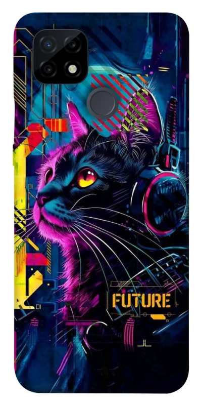 Чехол на Realme C21 Cyber Cat v2 фото 1 из 1