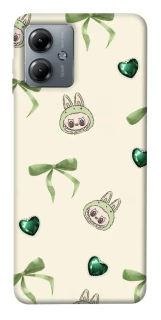Чохол на Motorola Moto G14 Labubu Green Heart фото 1 з 1