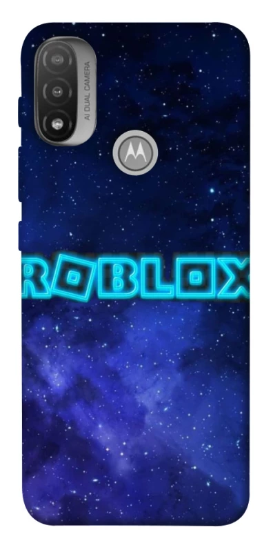 Чохол на Motorola Moto E20 Roblox Space Logo Blue фото 1 з 1