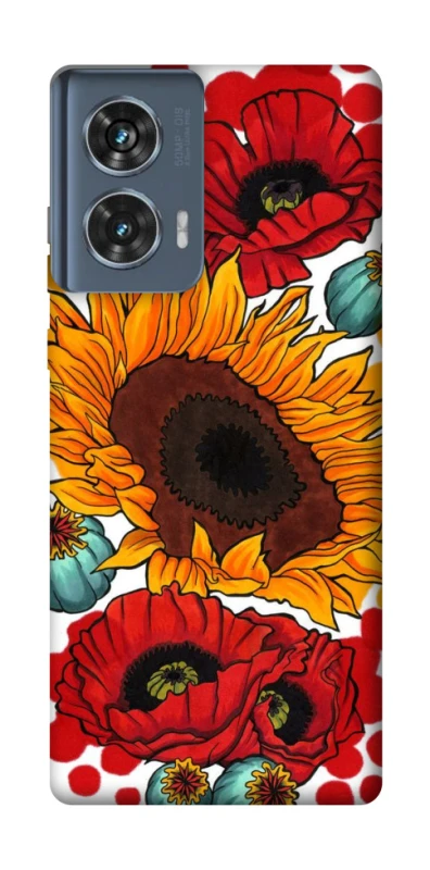 Чохол на Motorola Edge 50 Соняшники та маки фото 1 з 1