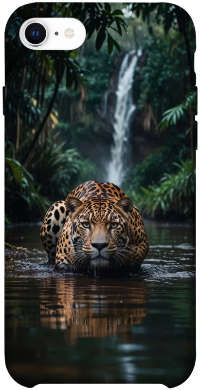 Чохол на Apple iPhone SE (2020) Leopard in water фото 1 з 1