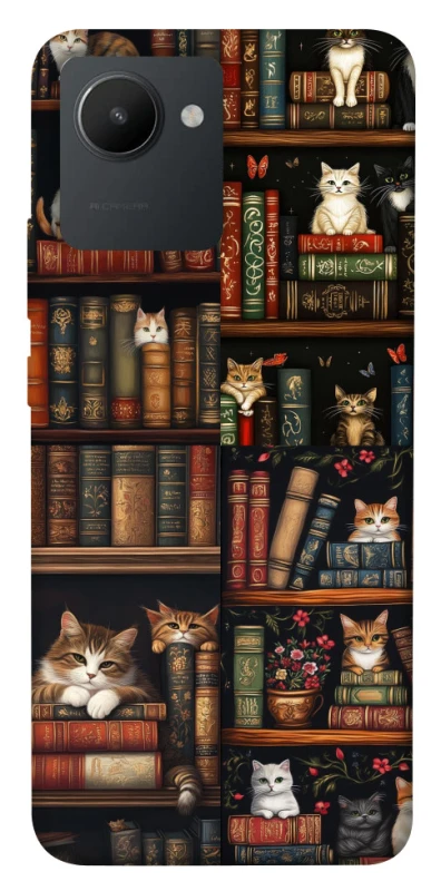 Чохол на Realme C30 Cats & Books фото 1 з 1