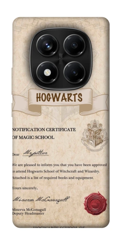 Чехол на Xiaomi Redmi Note 14 Pro 4G The Hogwarts acceptance letter фото 1 из 1