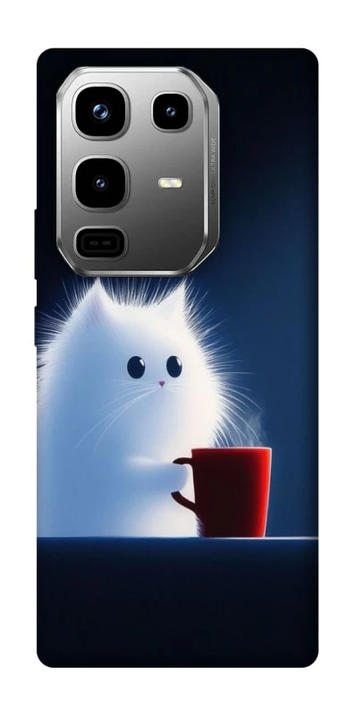 Чехол на Infinix Note 50 Pro Чехол кот с кофе фото 1 из 1