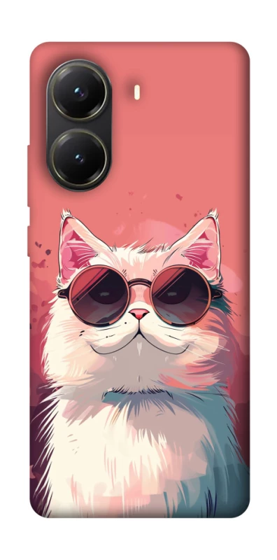 Чохол на Xiaomi Poco X6 Pro Сat with glasses фото 1 з 1