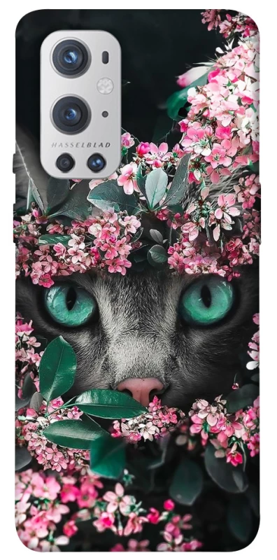 Чохол на OnePlus 9 Pro Кіт в квітах фото 1 з 1