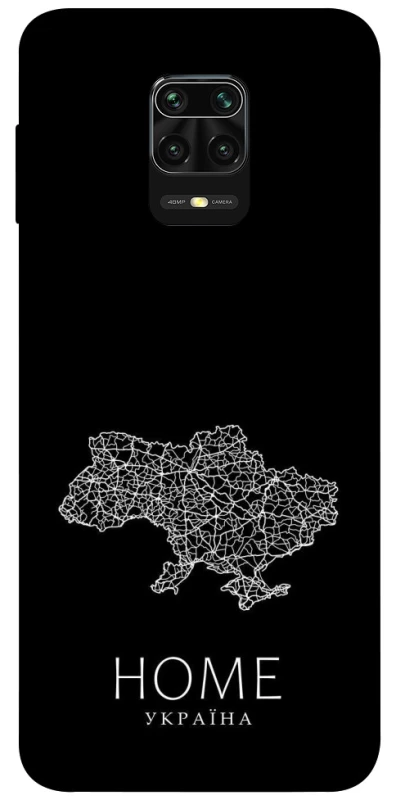 Чохол на Xiaomi Redmi Note 9s / Note 9 Pro / Note 9 Pro Max Ukraine black map фото 1 з 1