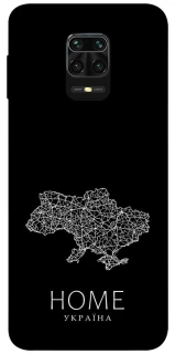 Чехол на Xiaomi Redmi Note 9s / Note 9 Pro / Note 9 Pro Max Ukraine black map фото 1 из 1
