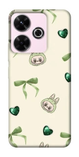 Чехол на Xiaomi Poco M6 4G Labubu Green Heart фото 1 из 1
