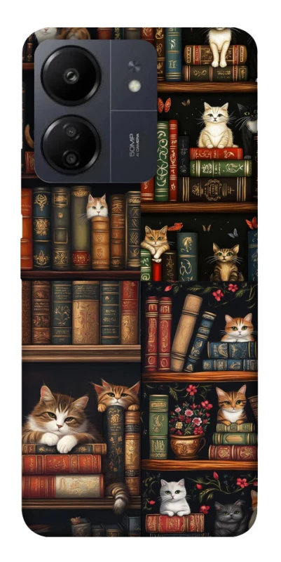 Чехол на Xiaomi Poco C65 Cats & Books фото 1 из 1