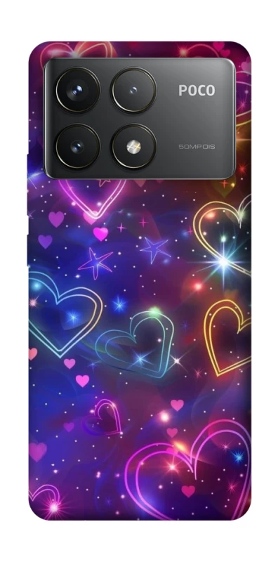 Чохол на Xiaomi Poco F6 Pro Drawn hearts фото 1 з 1