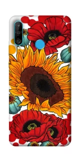 Чохол на Huawei P30 lite Соняшники та маки фото 1 з 1