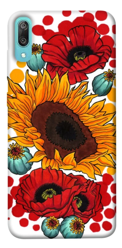 Чехол на Huawei Y6 Pro (2019) Подсолнечники и маки фото 1 из 1