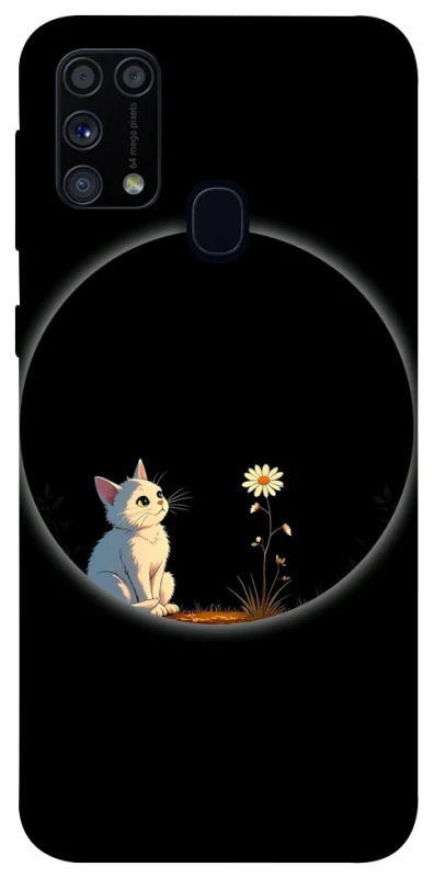 Чохол на Samsung Galaxy M31 Cat and flower фото 1 з 1
