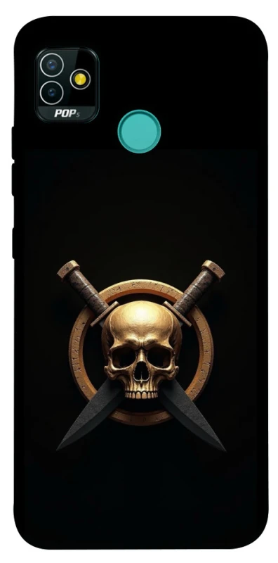 Чохол на TECNO POP 5 Golden Skull фото 1 з 1