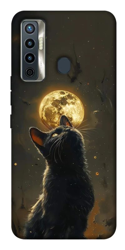 Чехол на TECNO Camon 17 Кот под луной v2 фото 1 из 1