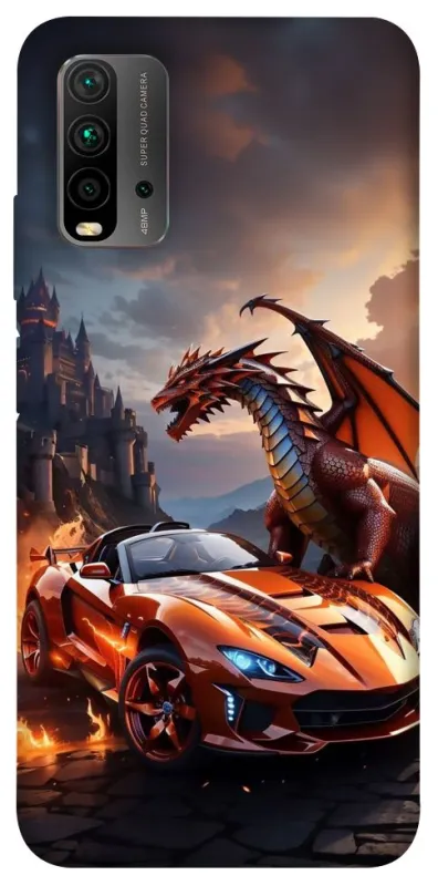 Чехол на Xiaomi Redmi 9T Сar and dragon фото 1 из 1