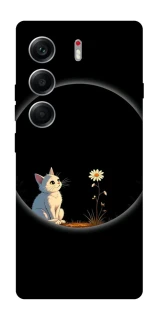 Чехол на Tecno Camon 40 Cat and flower фото 1 из 1