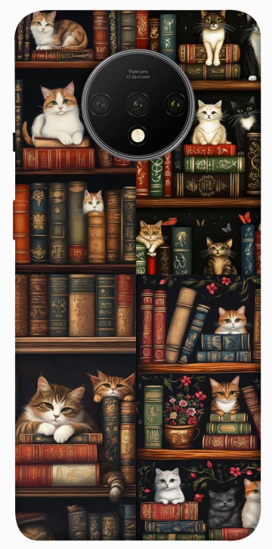Чехол на OnePlus 7T Cats & Books фото 1 из 1