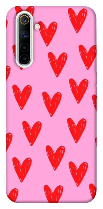 Чехол на Realme 6 Red hearts 2 фото 1 из 1