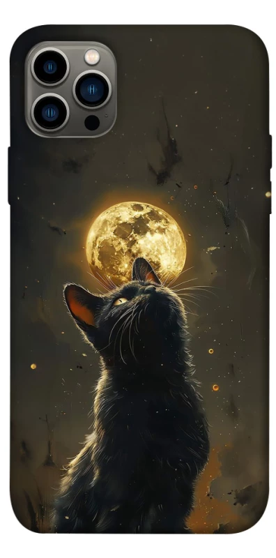 Чохол на Apple iPhone 12 Pro (6.1") Кіт під місяцем v2 фото 1 з 1