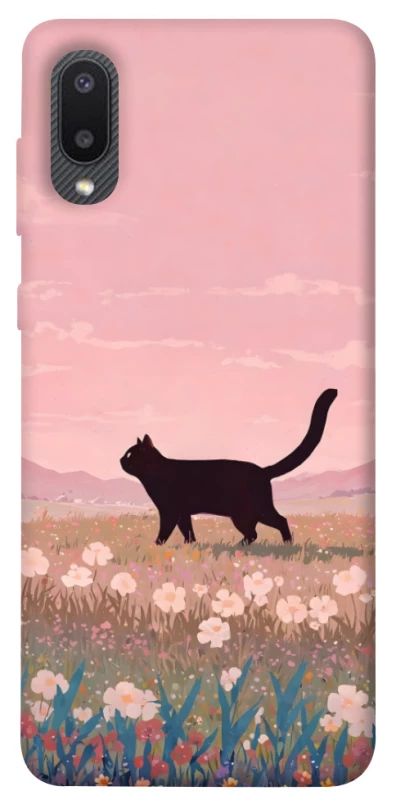 Чохол на Samsung Galaxy A02 cat on a field фото 1 з 1