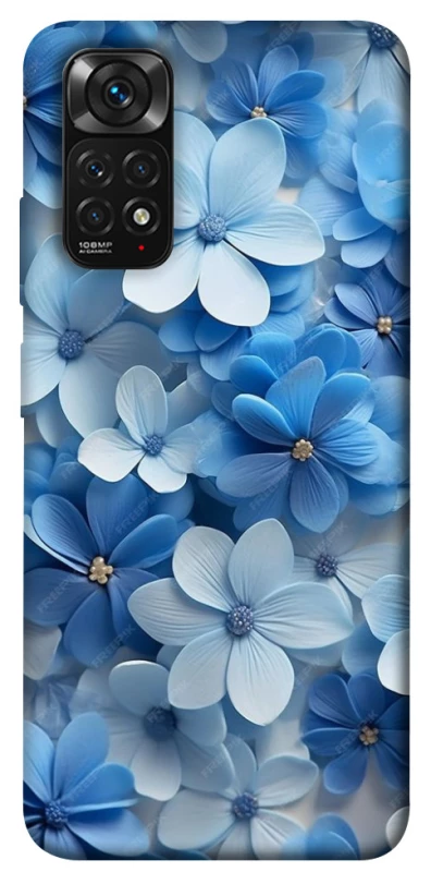Чехол на Xiaomi Redmi Note 11 (Global) / Note 11S Синие цветы фото 1 из 1
