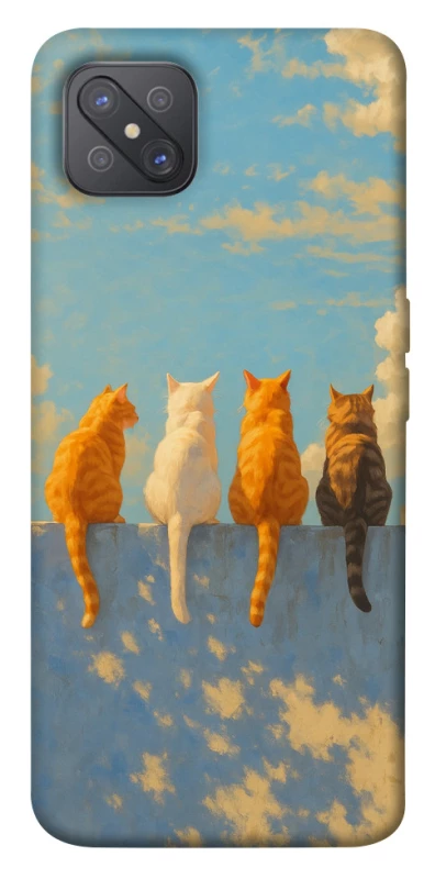 Чохол на Oppo A92s cats on wall фото 1 з 1