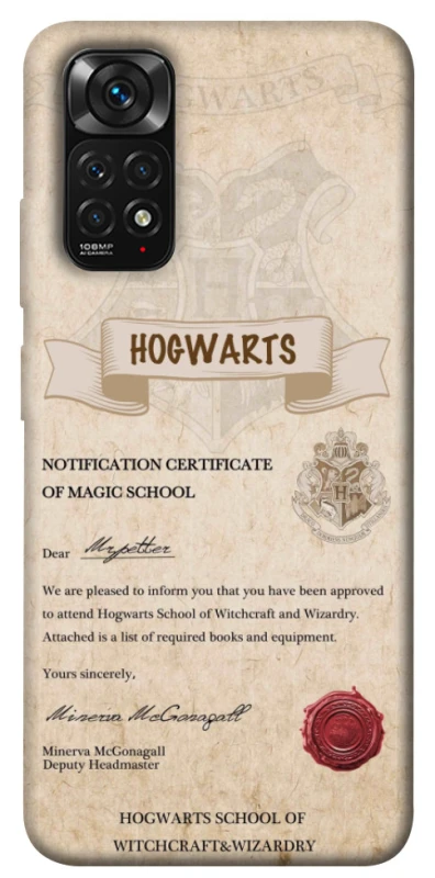Чохол на Xiaomi Redmi Note 11 (Global) / Note 11S The Hogwarts acceptance letter фото 1 з 1