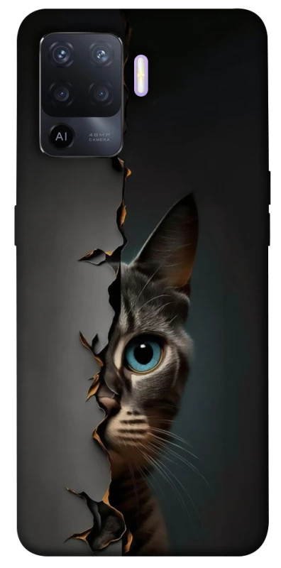 Чохол на Oppo A94 Кіт-підглядач v2 фото 1 з 1