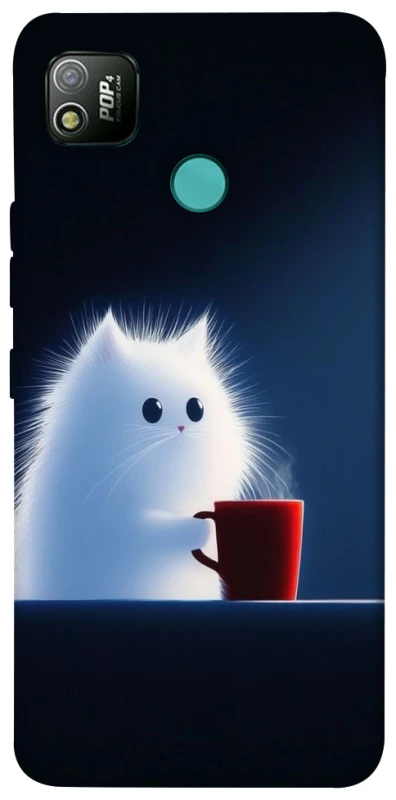 Чохол на TECNO POP 4 Чохол кіт з кавою фото 1 з 1