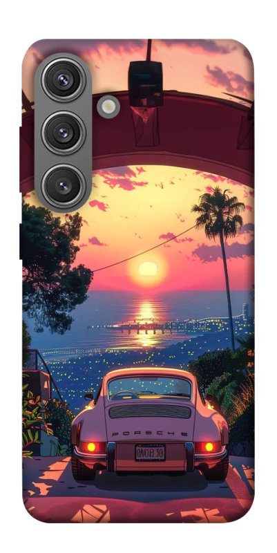 Чехол на Samsung Galaxy S24+ Porsche at sunset фото 1 из 1